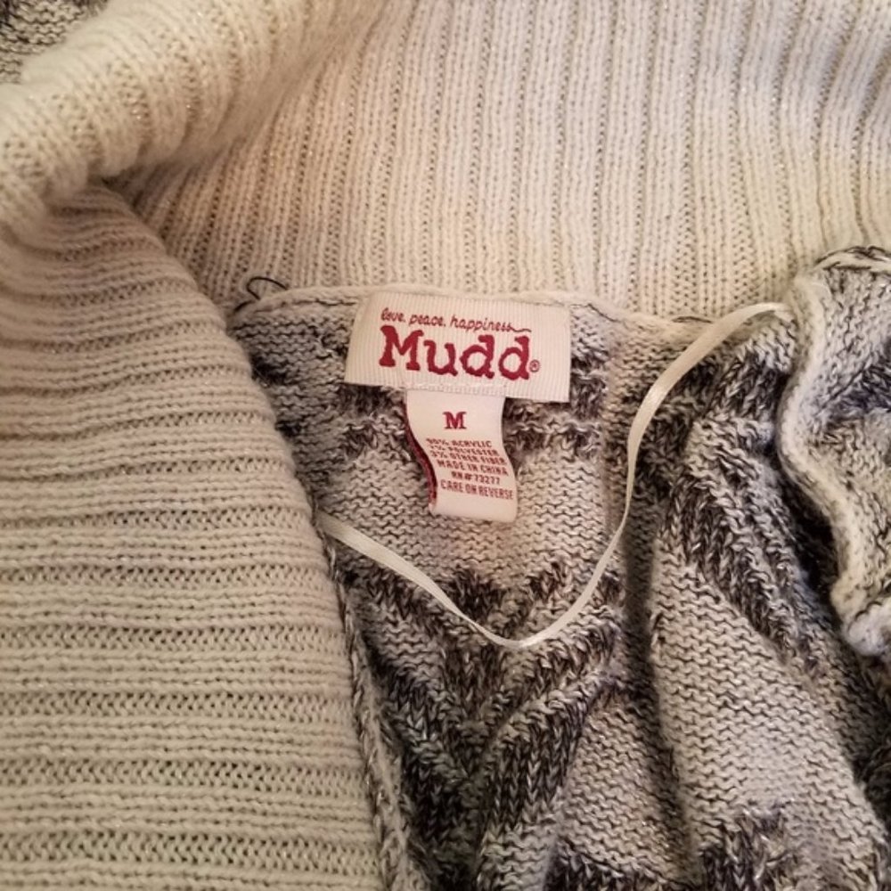 Mudd Gray Aztec Open Cardigan Sweater Size M